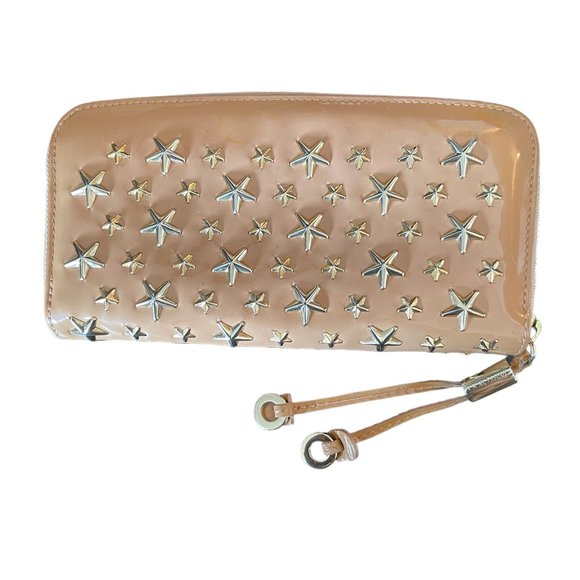 Jimmy Choo FILIPA Star Studded Zip around walletTan - Caramel MINT